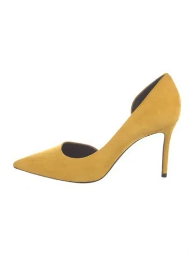 Pre-owned Celine Suede Pumps In Yellow
