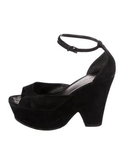 Pre-owned Celine Suede Sandals In Black