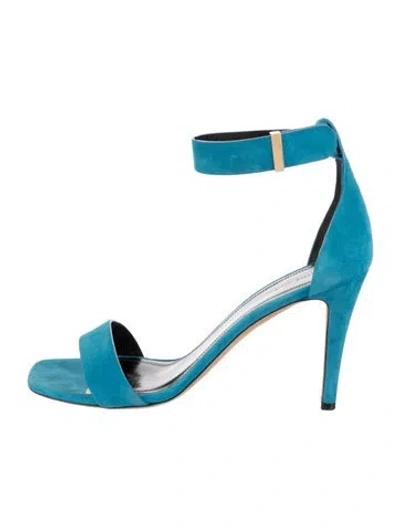 Pre-owned Celine Suede Sandals In Blue