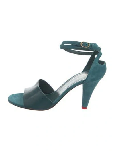 Pre-owned Celine Suede Sandals In Blue