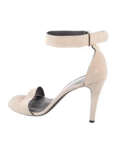 Pre-owned Celine Suede Sandals In Neutrals