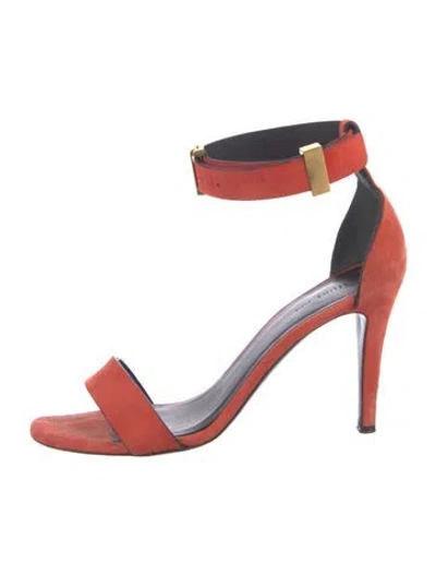 Pre-owned Celine Suede Sandals In Orange