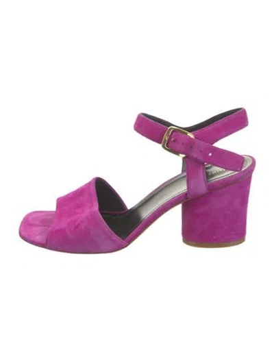 Pre-owned Celine Suede Sandals In Purple