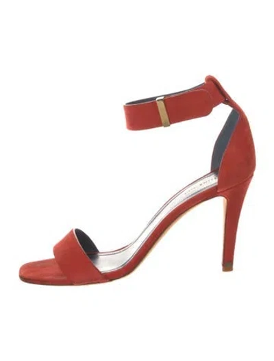 Pre-owned Celine Suede Sandals In Red