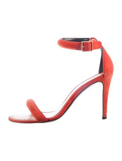 Pre-owned Celine Suede Sandals In Red