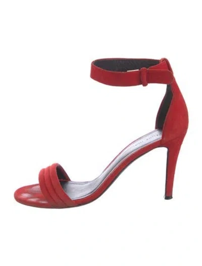 Pre-owned Celine Suede Sandals In Red