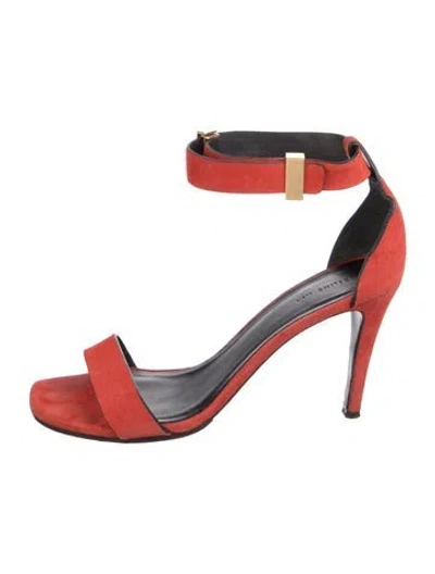 Pre-owned Celine Suede Sandals In Red