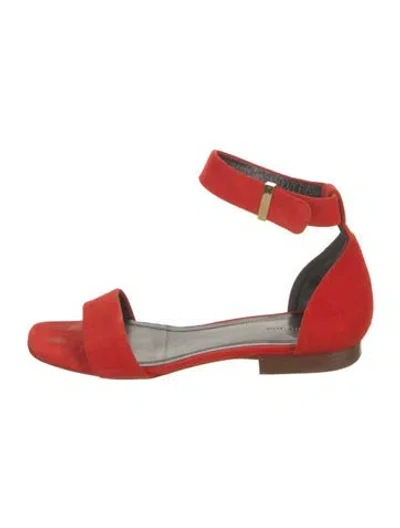 Pre-owned Celine Suede Sandals In Red