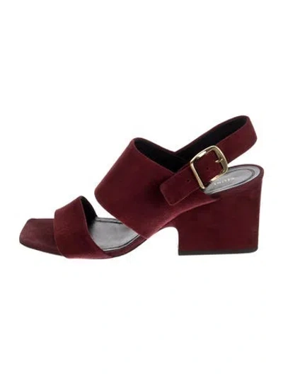 Pre-owned Celine Suede Sandals In Red