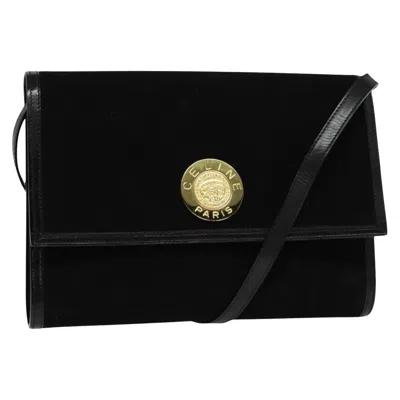 Pre-owned Celine Suede Shoulder Bag () In Black