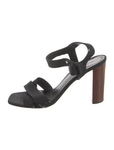 Pre-owned Celine Suede Slingback Sandals In Black