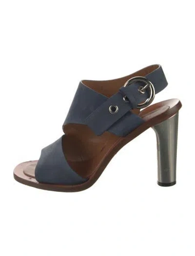 Pre-owned Celine Suede Slingback Sandals In Blue