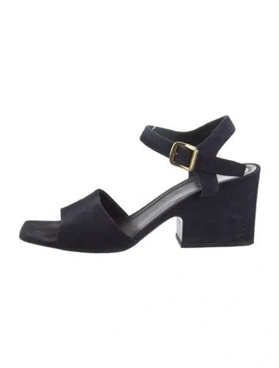 Pre-owned Celine Suede Slingback Sandals In Blue
