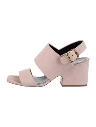 Pre-owned Celine Suede Slingback Sandals In Pink