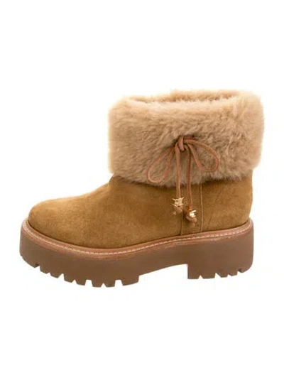 Pre-owned Celine Suede Slouch Boots In Brown