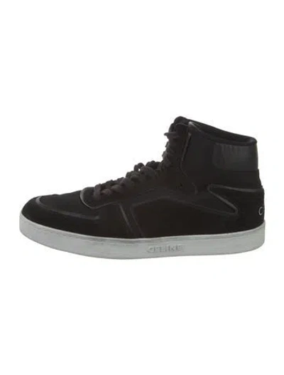 Pre-owned Celine Suede Sneakers In Black