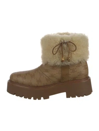 Pre-owned Celine Suede Snow Boots In Brown