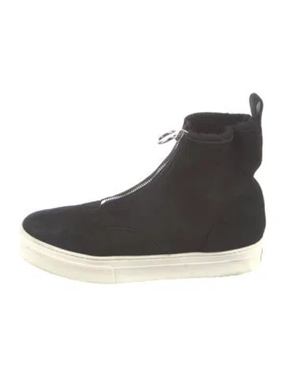 Pre-owned Celine Suede Sock Sneakers In Black