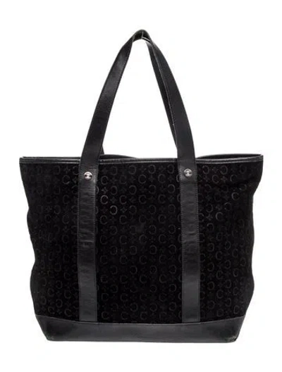 Pre-owned Celine Suede Tote In Black