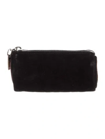 Pre-owned Celine Suede Travel Case In Black