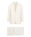 Celine Wool Suit With Belt Loops And Padded Shoulders In White