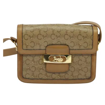 Pre-owned Celine Céline Sulky Beige Canvas, Leather Shoulder Bag ()