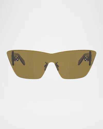 Celine Sundown Shade Cat-eye Shield Sunglasses In Brown