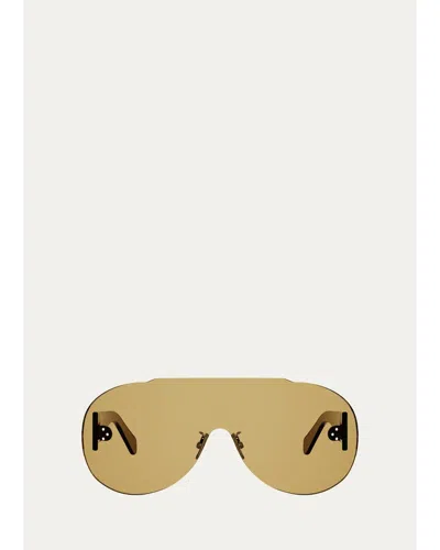 Celine Sundown Shade Aviator-style Rimless Sunglasses In Brown