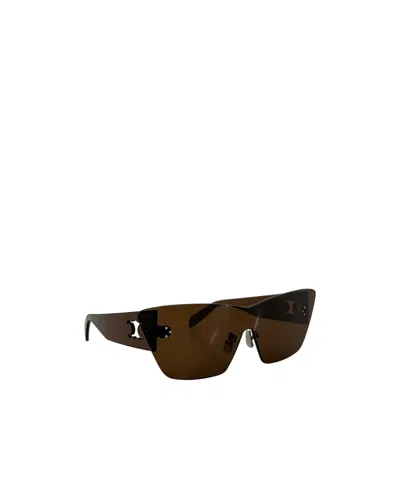 Celine Sundown Shade Sunglasses In Nylon In Brown