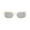 Celine Triomphe Acetate Rectangle Sunglasses In Avorio/grigio