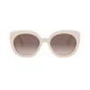 Celine Bold 3 Dots 56mm Butterfly Sunglasses In Bianco/marrone