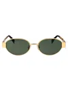 Celine Womens Gold Cl40235u Oval-frame Metal Sunglasses