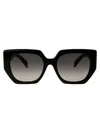 Celine Triomphe Logo Acetate Butterfly Sunglasses In Shiny Black