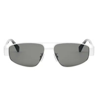 Celine Sunglasses Cl40281 U 16 A Silver/grey Unisex In White