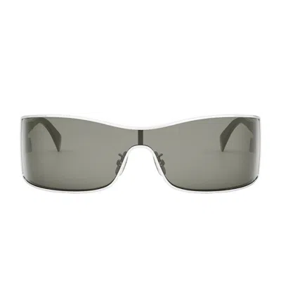 Celine Sunglasses Cl40283 U 16 A Triomphe Maxi Metal Silver/grey Women In Purple