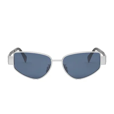 Celine Sunglasses Cl40293 U 16 V Triomphe Silver/blue Unisex In Yellow