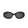Celine Triomphe Oval Sunglasses In Nero/grigio