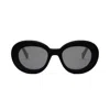 Celine Triomphe 54mm Round Sunglasses In Black