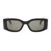 Celine Triomphe Acetate Rectangle Sunglasses In Nero/grigio