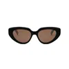 Celine Bold 3 Dots 53mm Cat Eye Sunglasses In Black