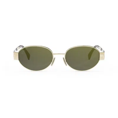 Celine Cl40235u Metal Triomphe 30n Gold Sunglasses