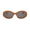 Celine Cl40194u Triomphe 45a Opaline Caramel Sunglasses In Rosa/grigio