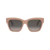 Celine Triomphe Acetate Square Sunglasses In Rosa/grigio Sfumato