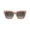 Celine Triomphe Acetate Square Sunglasses In Rosa/grigio Sfumato