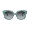 Celine Rectangular Sunglasses In Verde/grigio