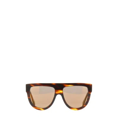 Celine Super Large Frame Sunglasses With Logo In Brown