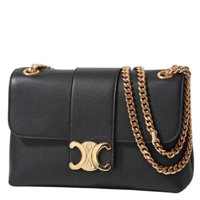 Celine Supple Calfskin Victoire Medium Crossbody Bag In Black