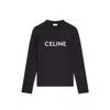 Celine Surf Logo Stretch Jersey T Shirt In Black