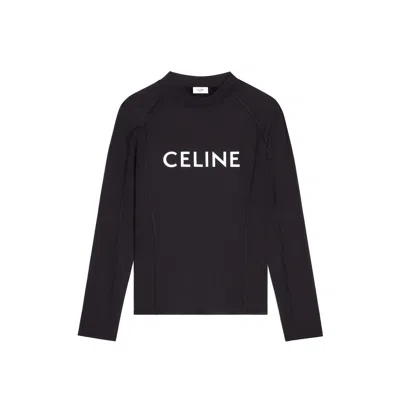 CELINE SURF LOGO STRETCH-JERSEY T-SHIRT