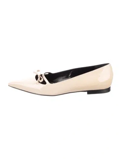 Pre-owned Celine Suzy Pointy Toe Ballerina Flats Patent Leather Ballet Flats In Black/neutrals